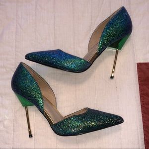 Steve Madden green and blue heels